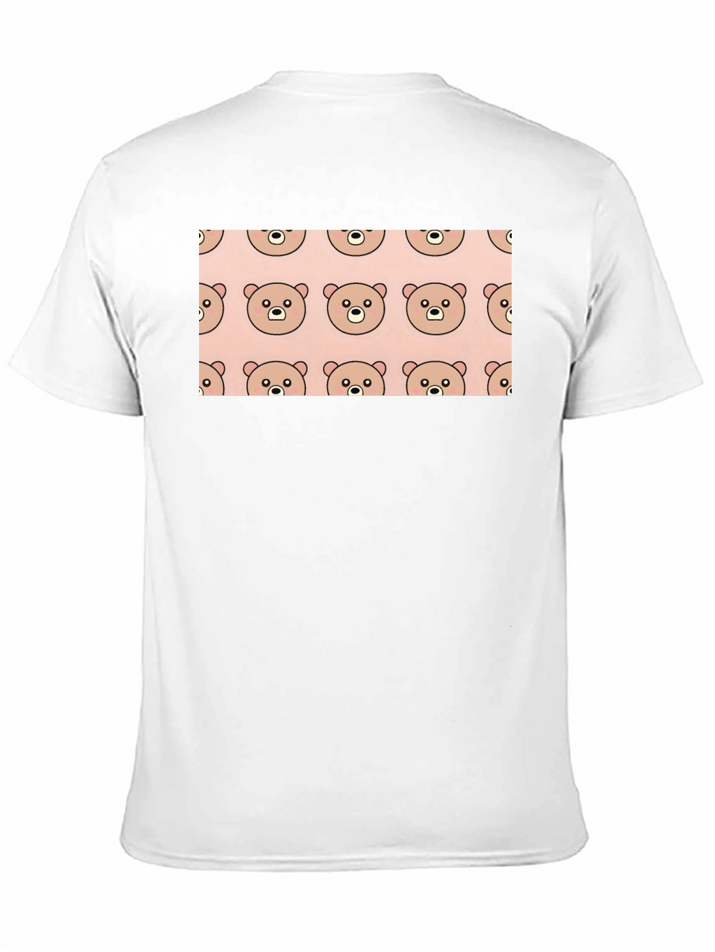 Cute Bear Pattern Black T-Shirt
