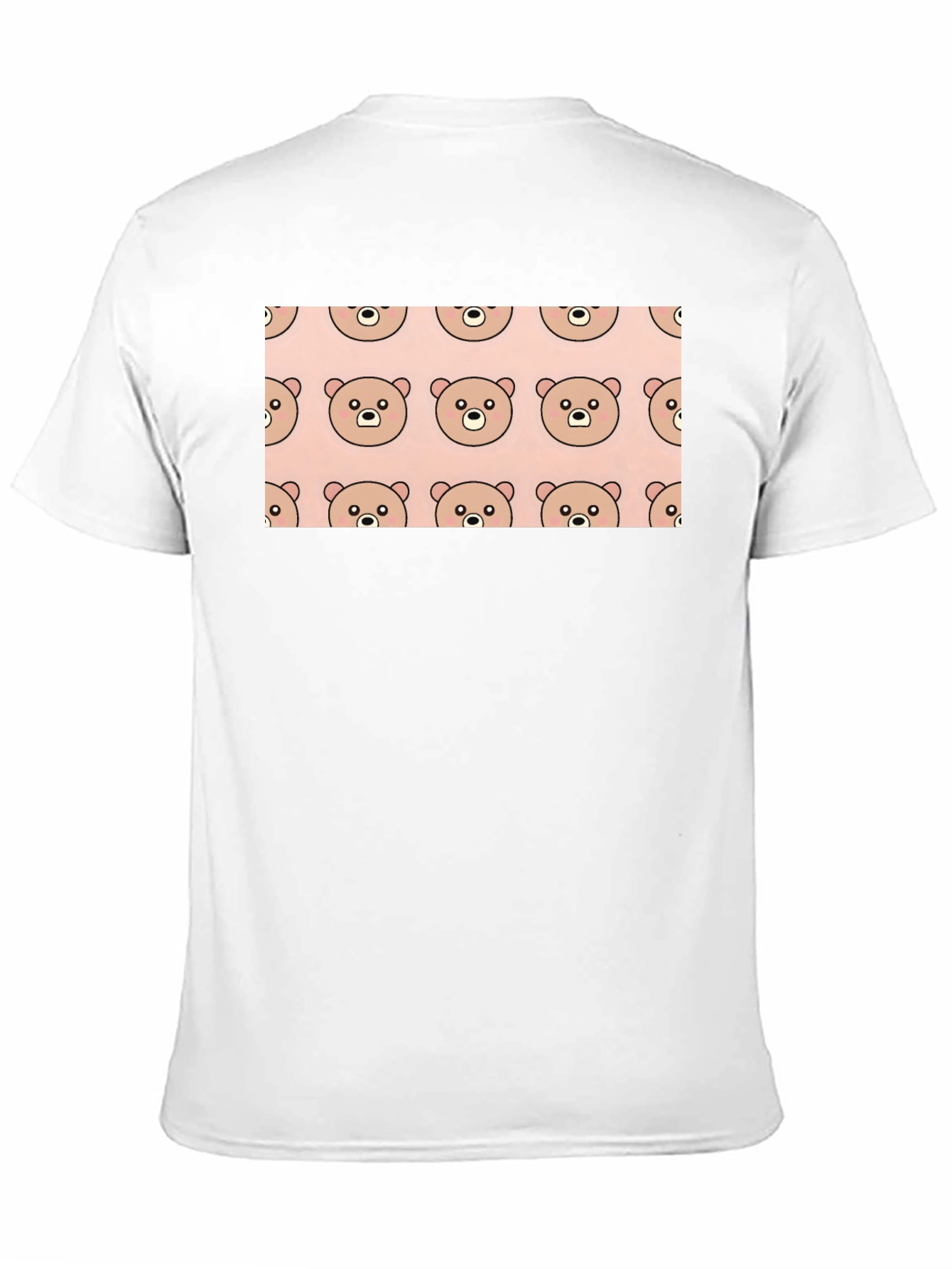 Cute Bear Pattern Black T-Shirt