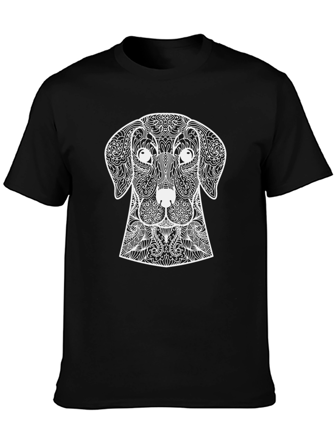 Dog Mandala Graphic Tee - Black
