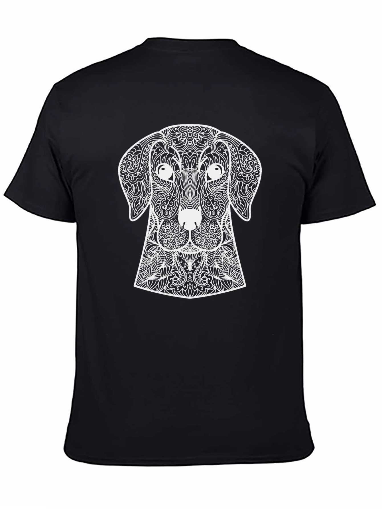 Dog Mandala Graphic Tee - Black