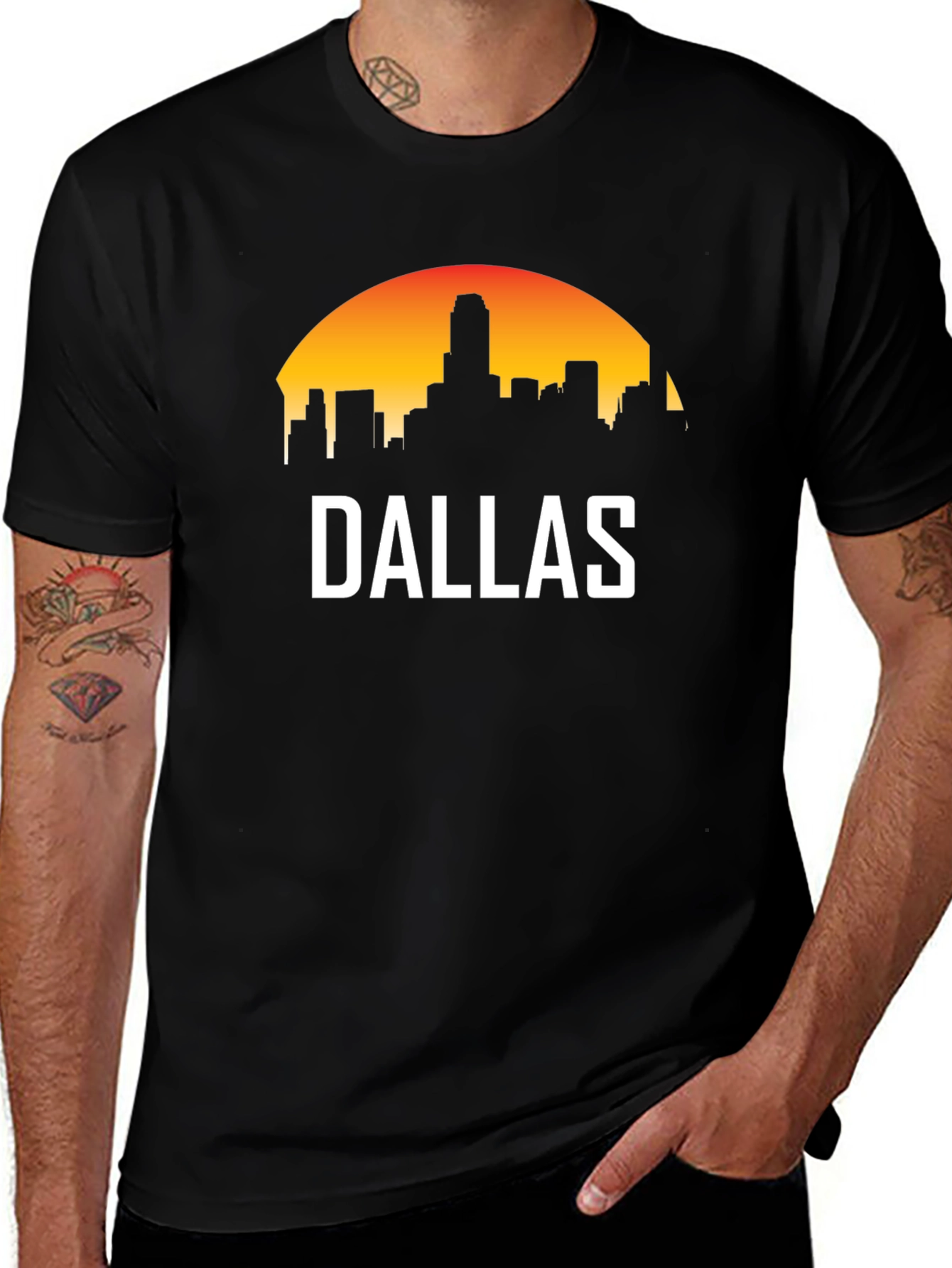 Dallas Skyline Graphic Tee - Sunset Cityscape T-Shirt