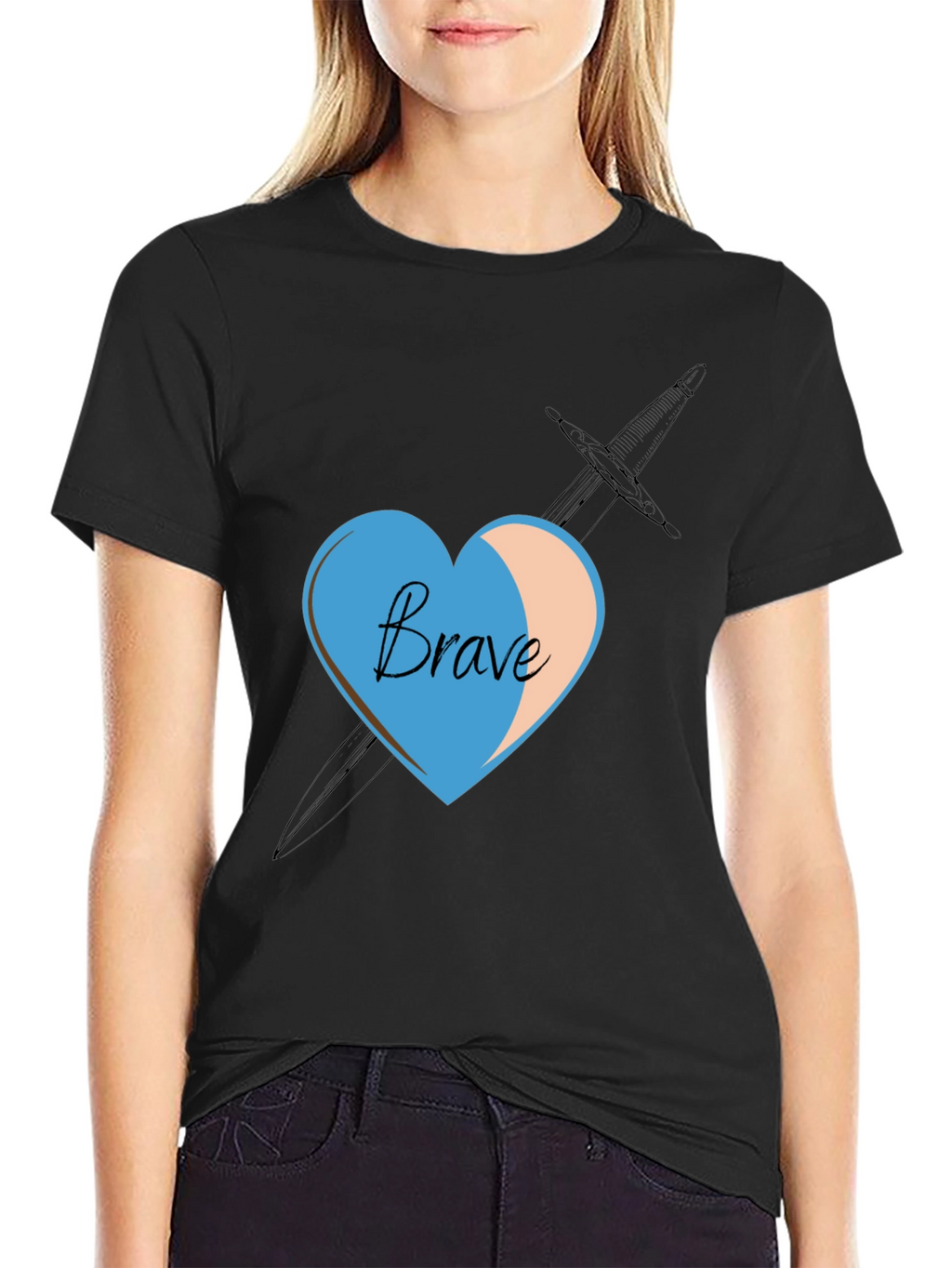 Brave Heart Sword Black T-Shirt