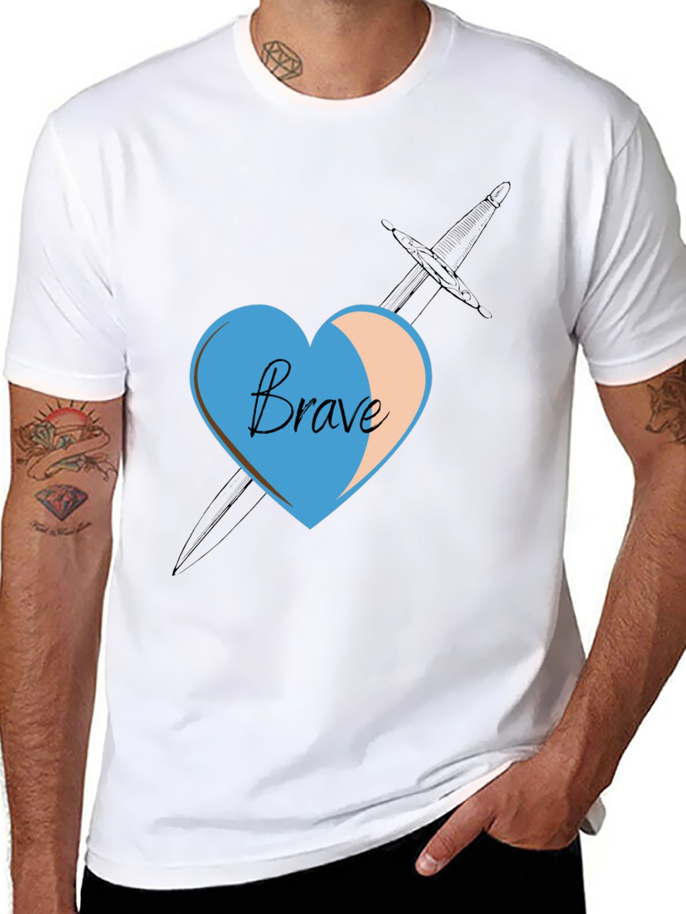 Brave Heart Sword Black T-Shirt
