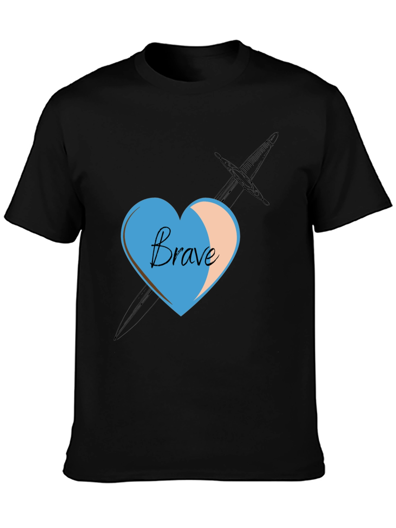 Brave Heart Sword Black T-Shirt