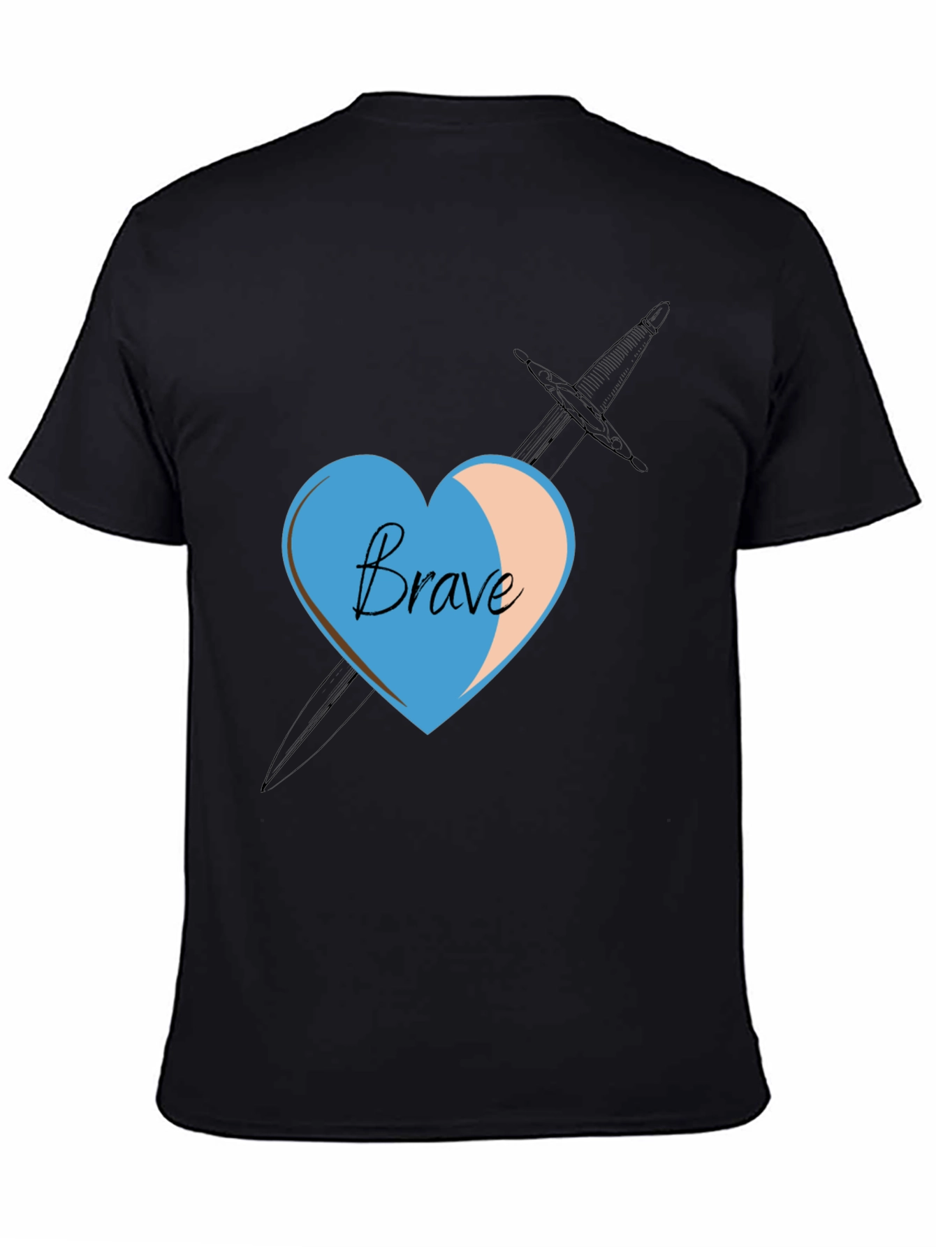 Brave Heart Sword Black T-Shirt