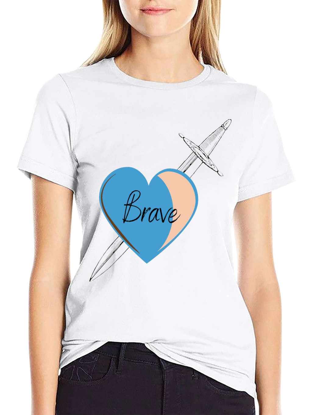 Brave Heart Sword Black T-Shirt