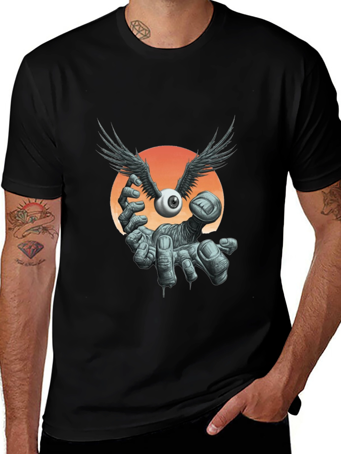 Winged Eyeball Graphic Tee - Unique Design