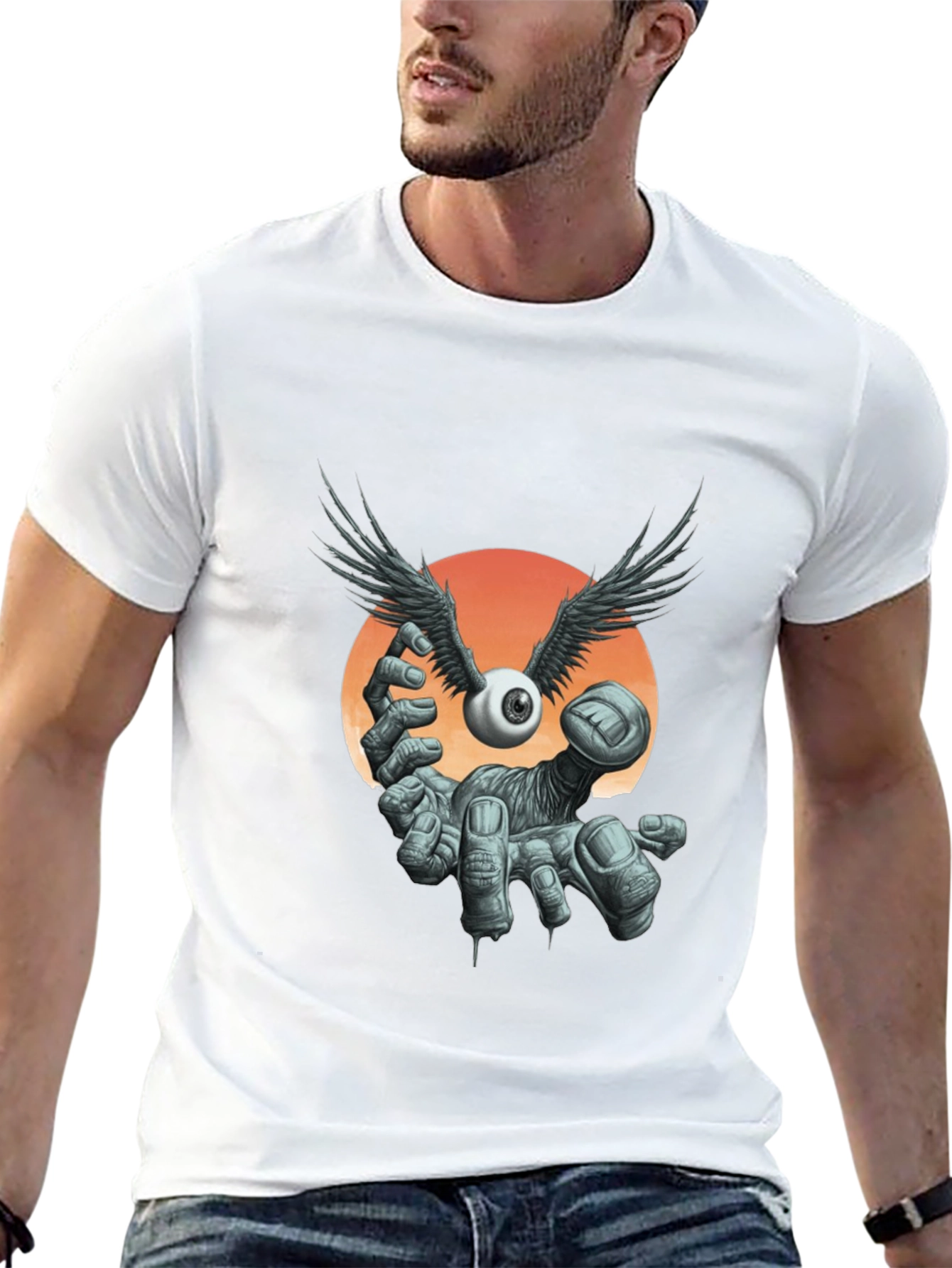 Winged Eyeball Graphic Tee - Unique Design