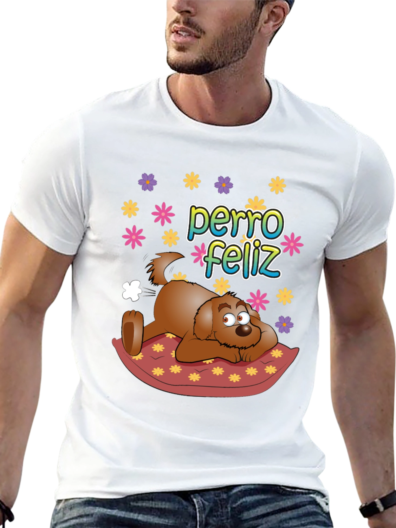 Happy Dog Graphic Tee - Perro Feliz Black T-Shirt