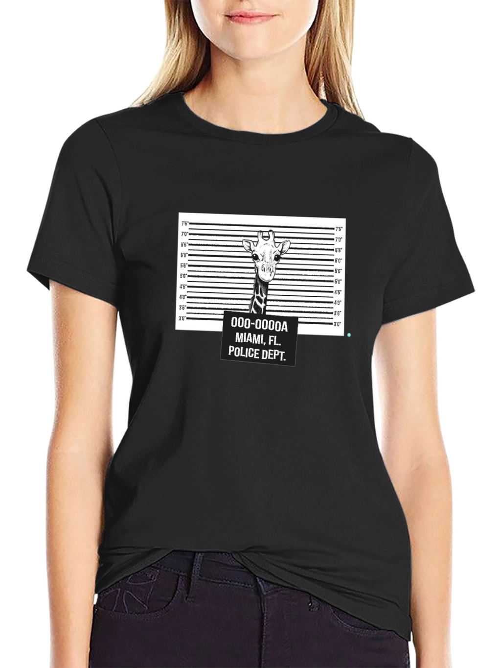 Giraffe Mugshot T-Shirt - Funny Animal Tee