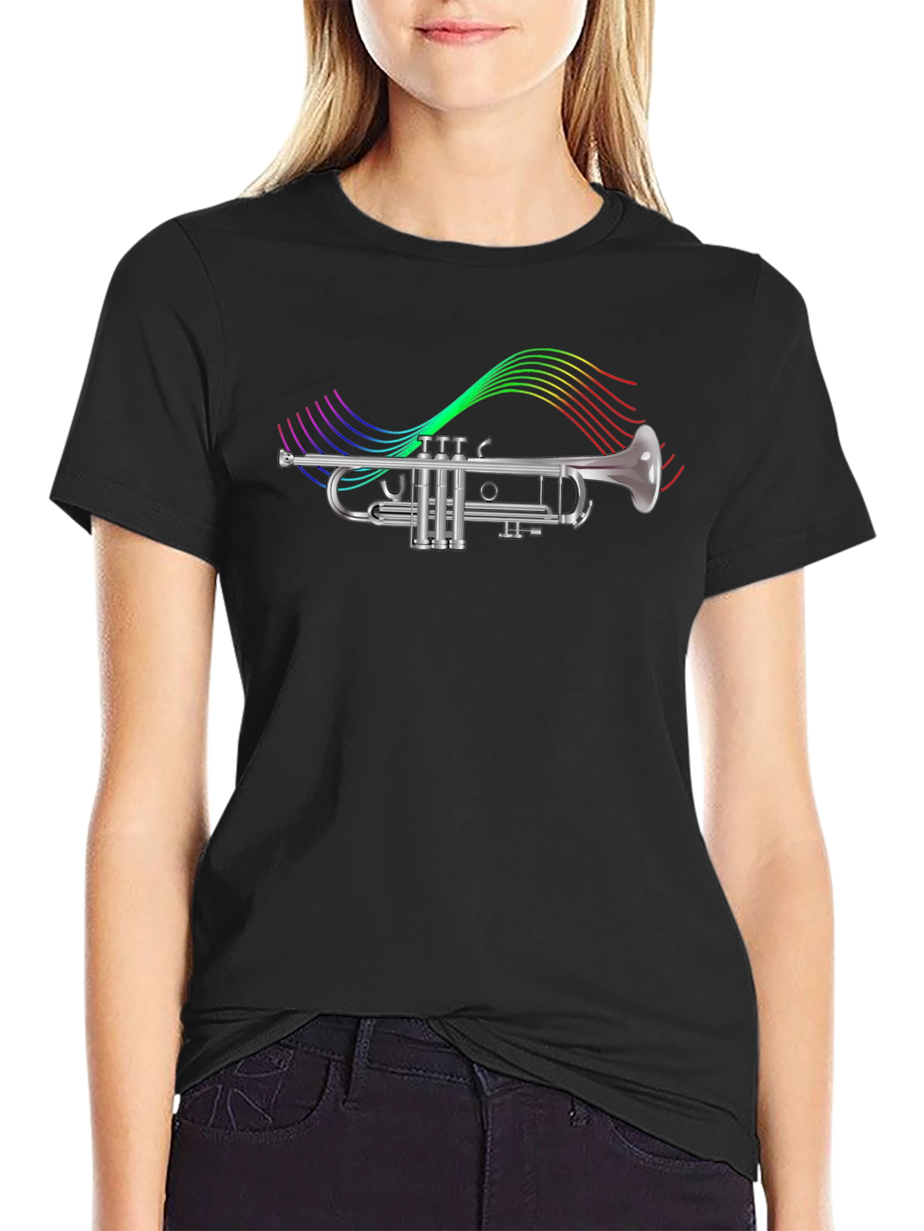 Rainbow Trumpet Graphic T-Shirt