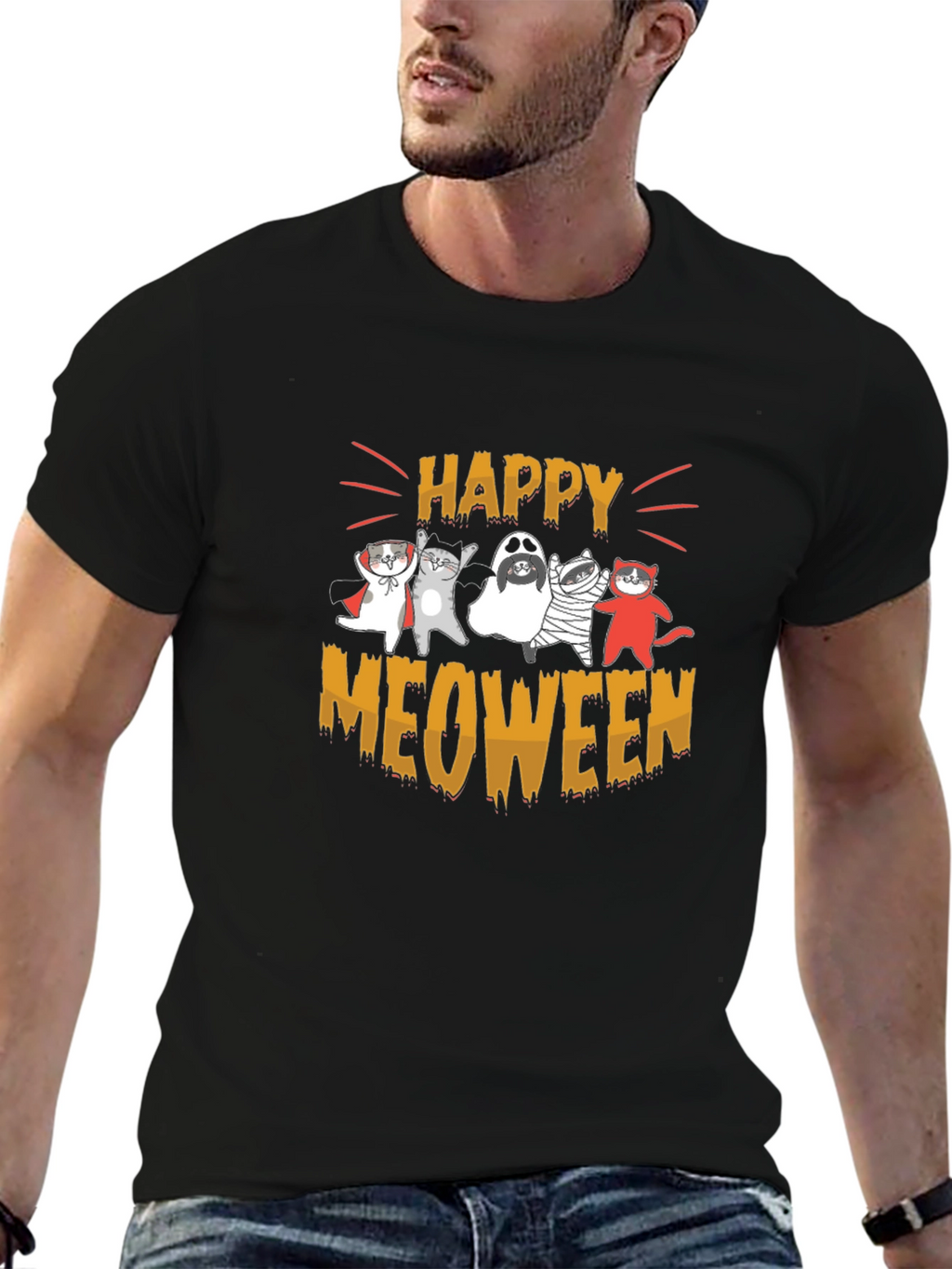 Happy Meoween Cats Halloween T-Shirt
