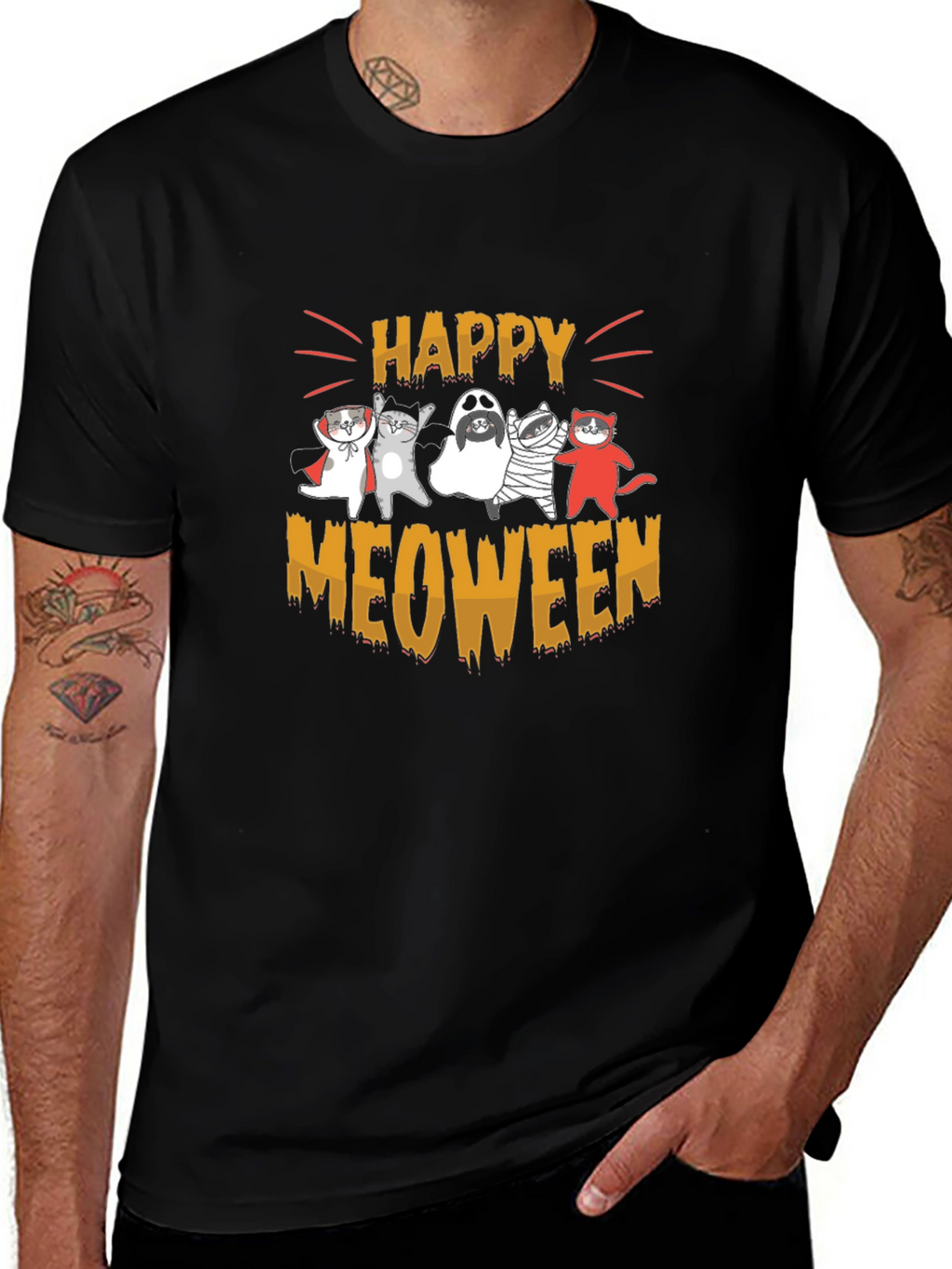 Happy Meoween Cats Halloween T-Shirt