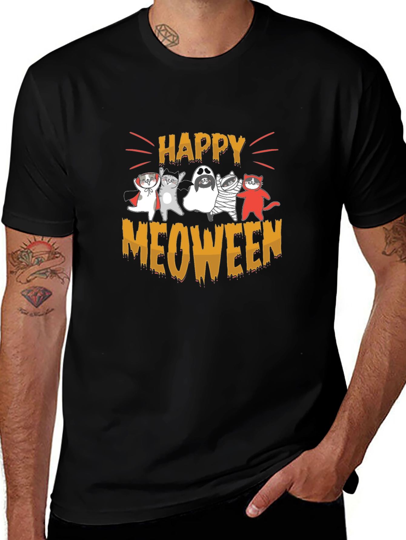 Happy Meoween Cats Halloween T-Shirt