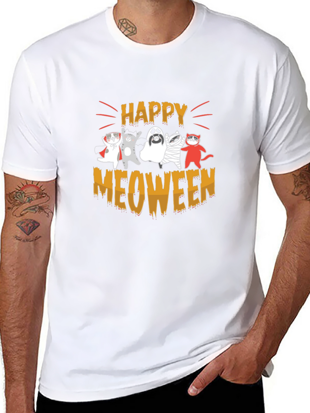Happy Meoween Cats Halloween T-Shirt