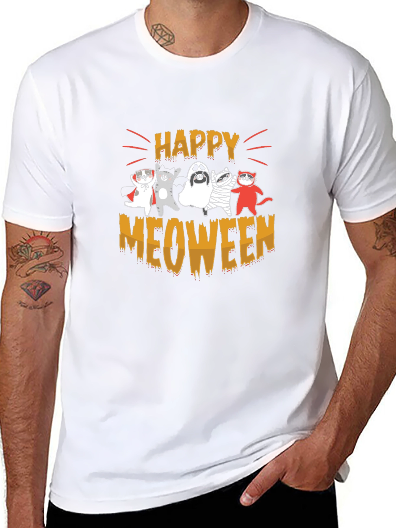 Happy Meoween Cats Halloween T-Shirt