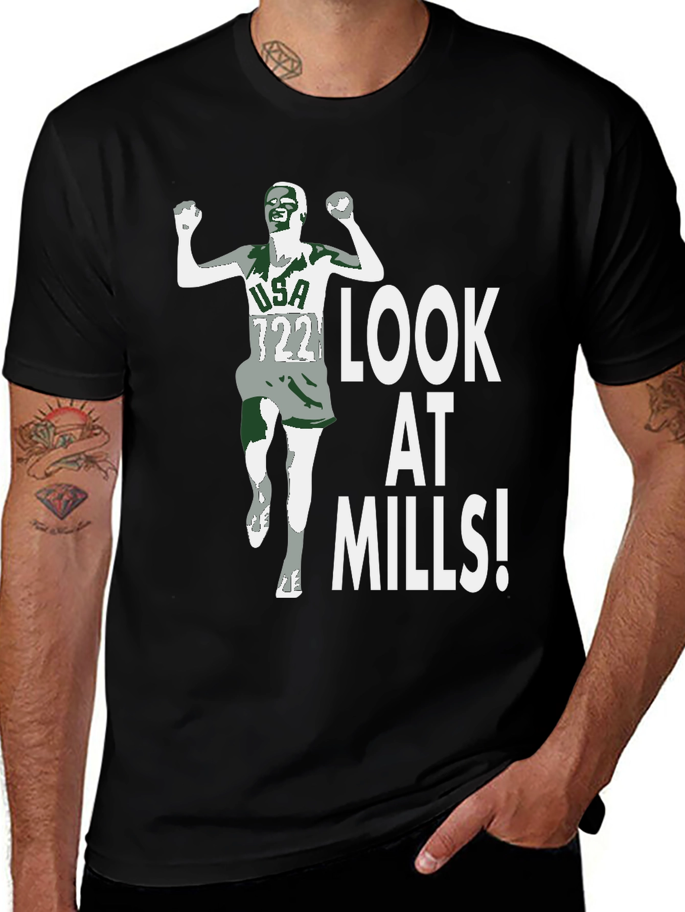 Look At Mills! Mens Graphic Tee - Black