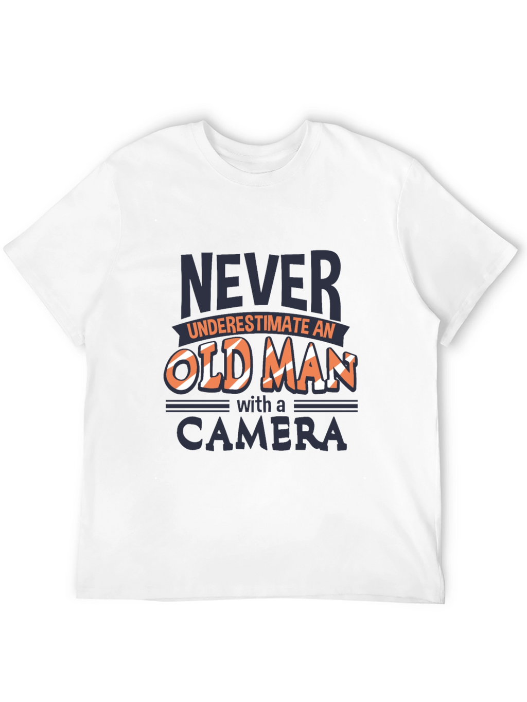 Never Underestimate Old Man Camera Black T-Shirt