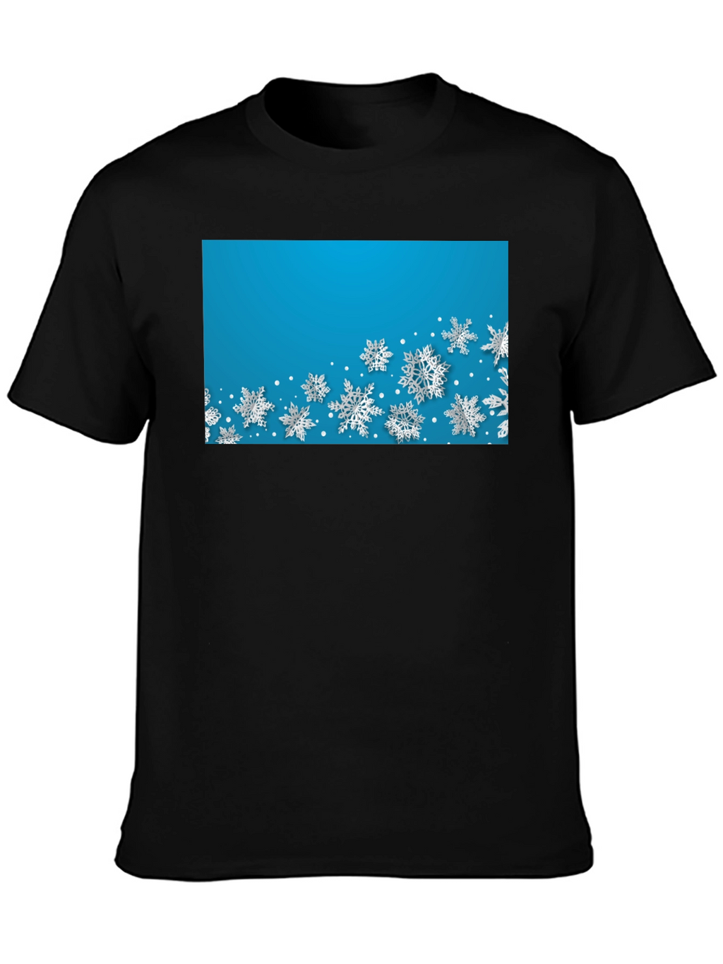Snowflake Print Crew Neck Tee