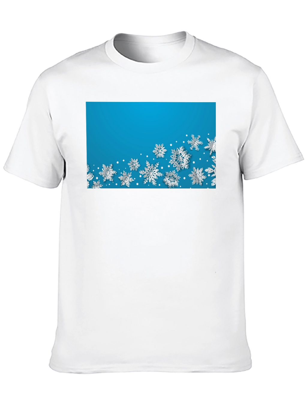 Snowflake Print Crew Neck Tee