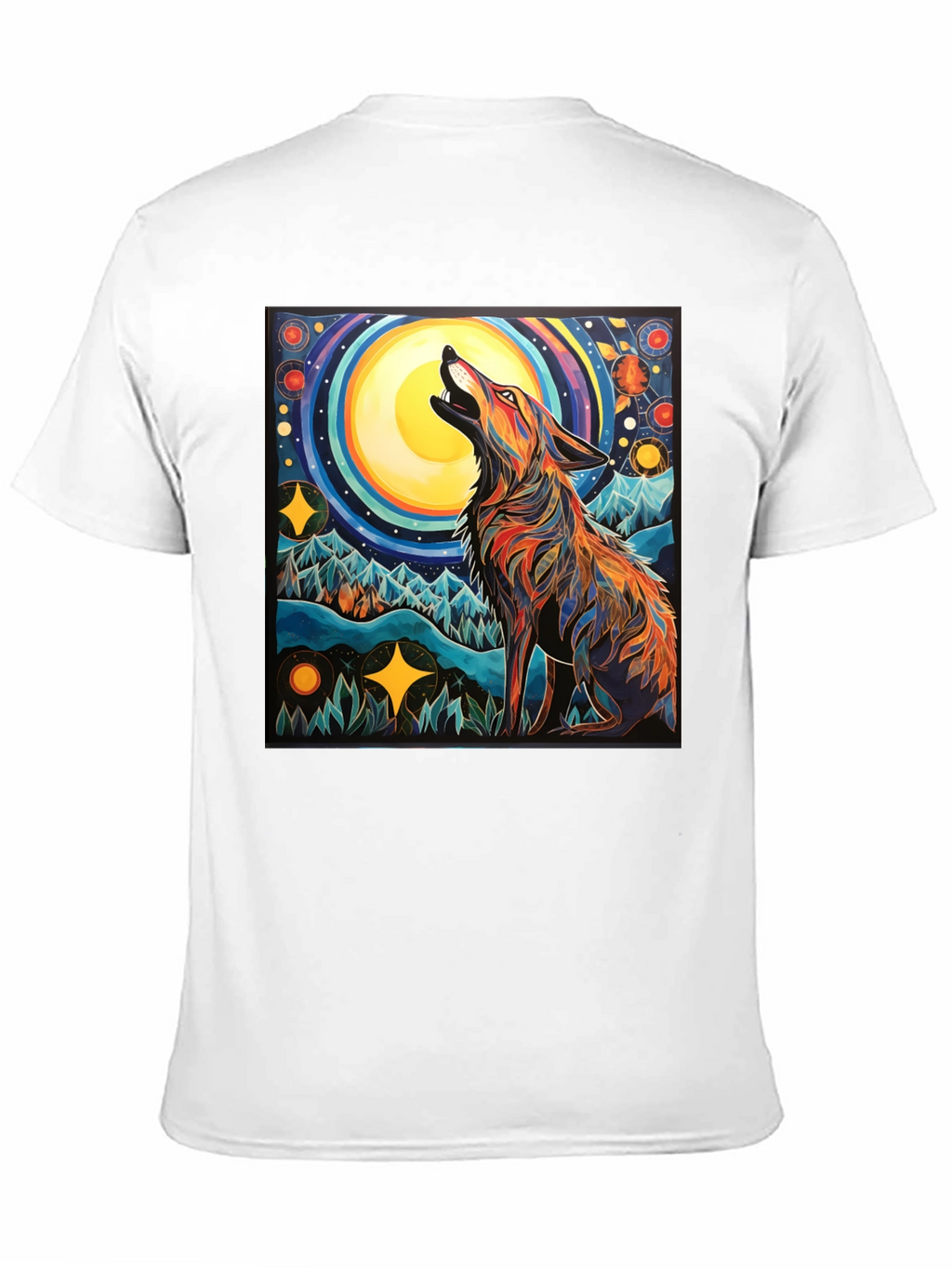 Wolf Howling at Moon Graphic Tee