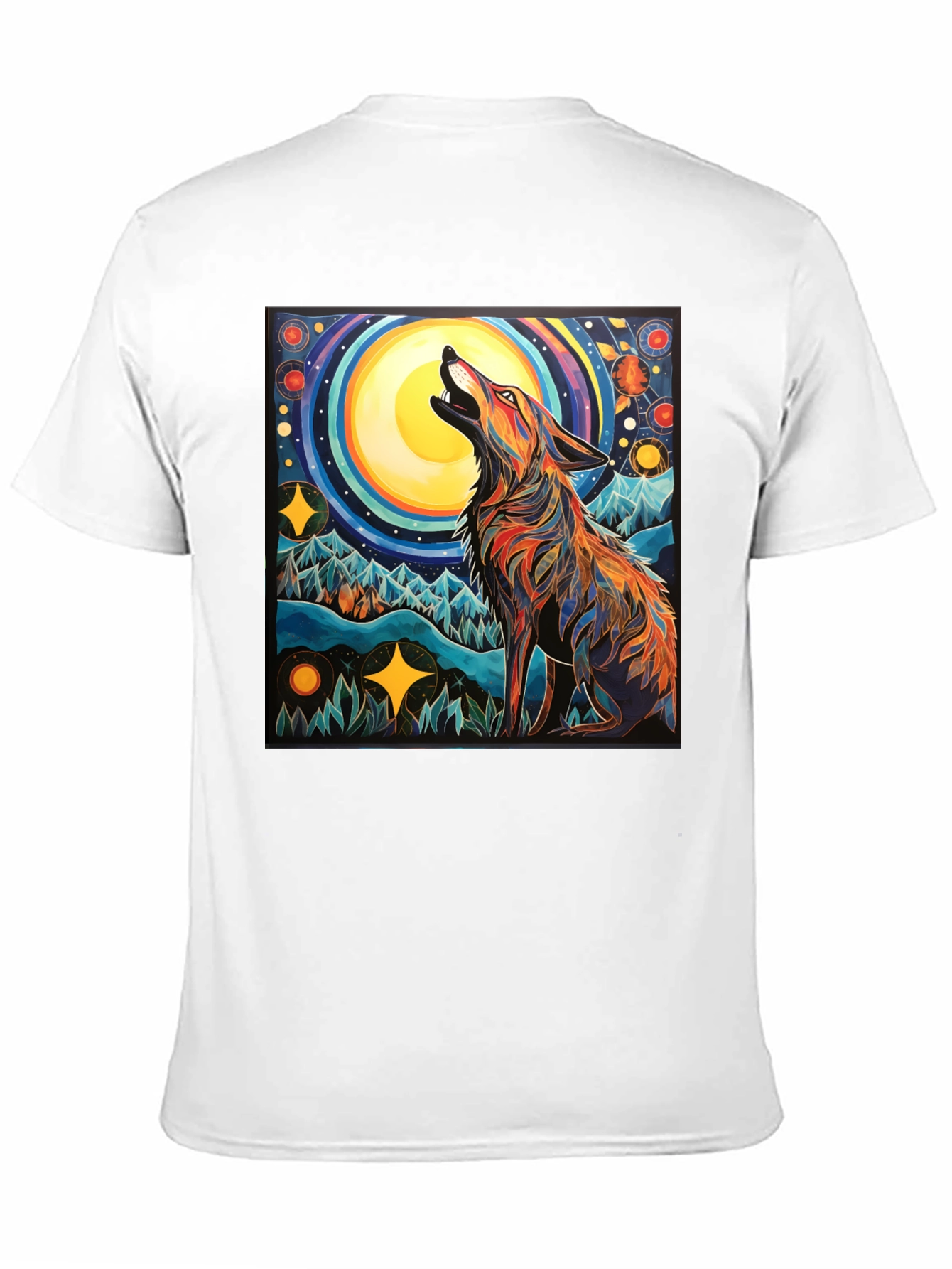 Wolf Howling at Moon Graphic Tee