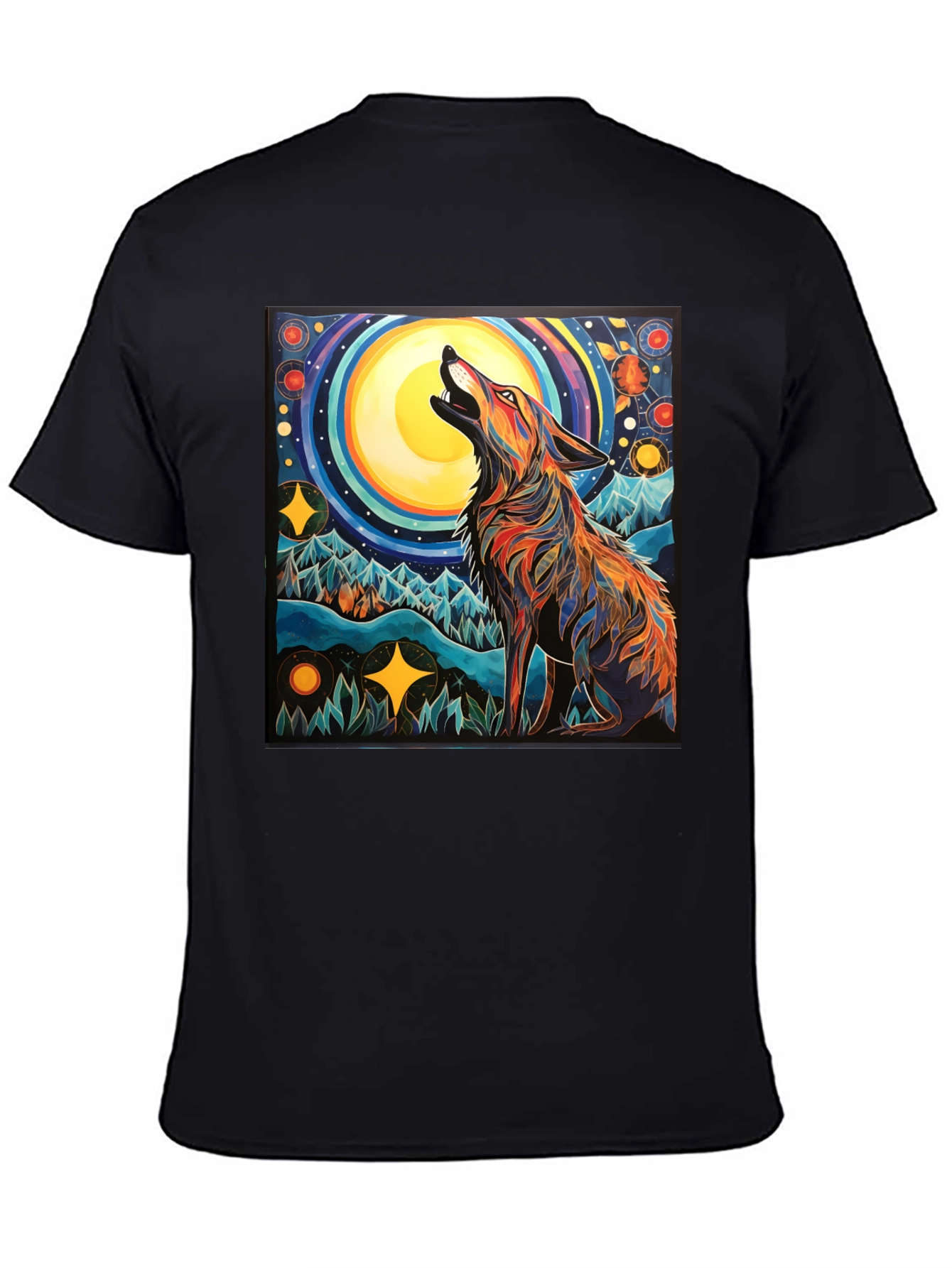 Wolf Howling at Moon Graphic Tee