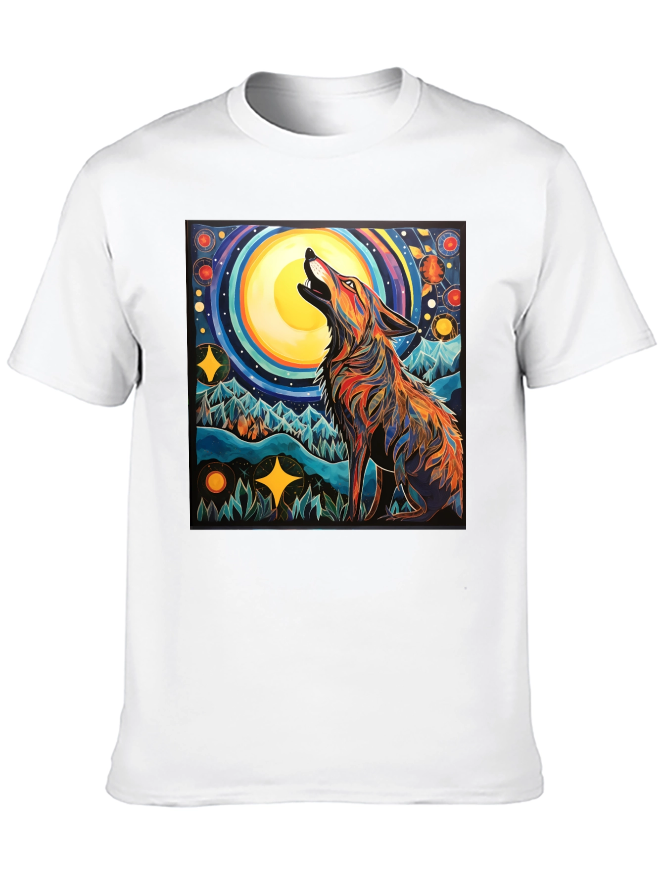 Wolf Howling at Moon Graphic Tee