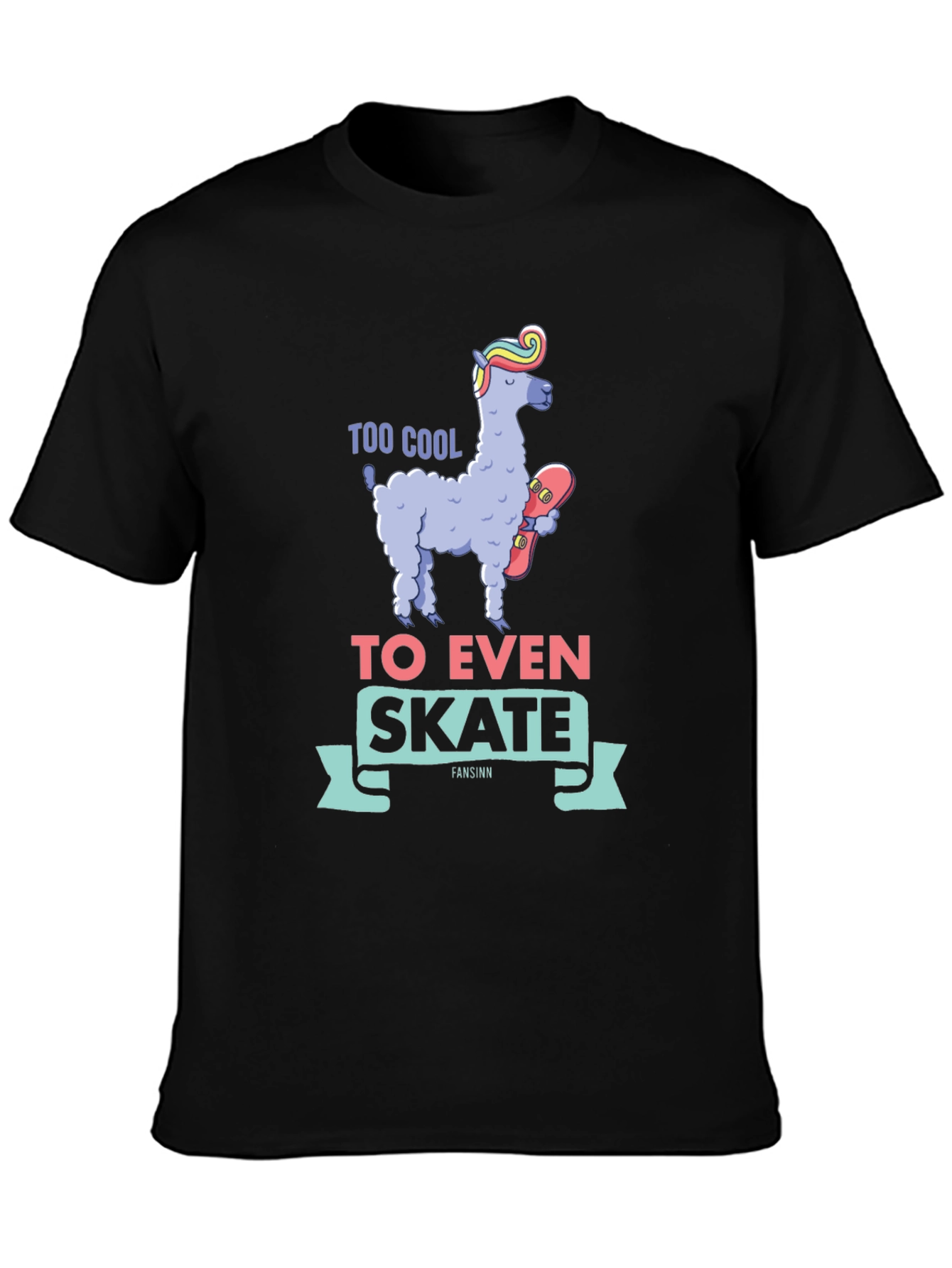 Cool Llama Skateboard T-Shirt