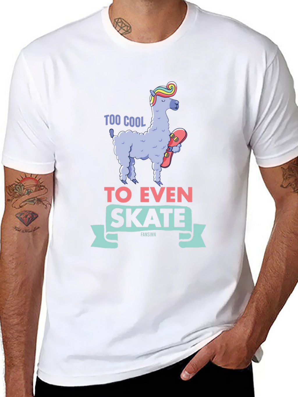Cool Llama Skateboard T-Shirt