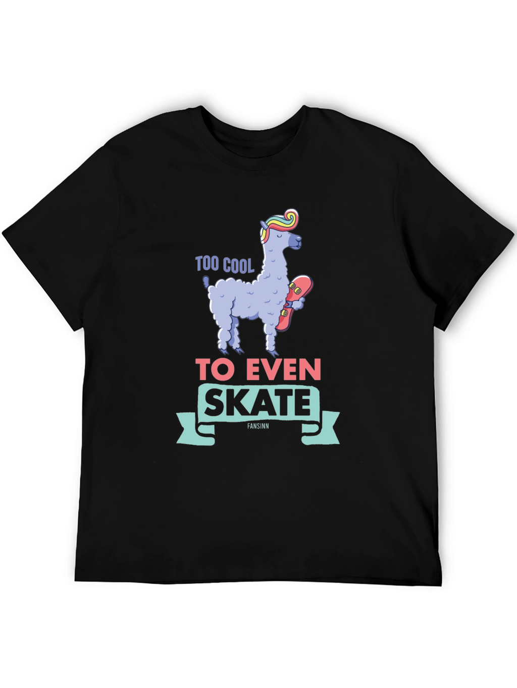 Cool Llama Skateboard T-Shirt