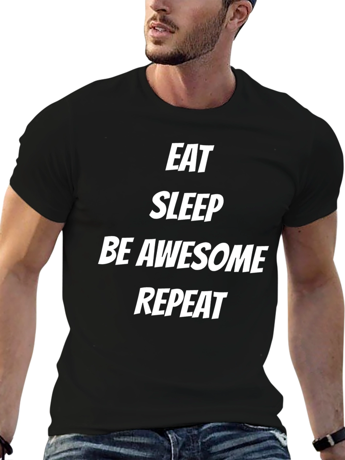 Eat Sleep Be Awesome Repeat Black T-Shirt
