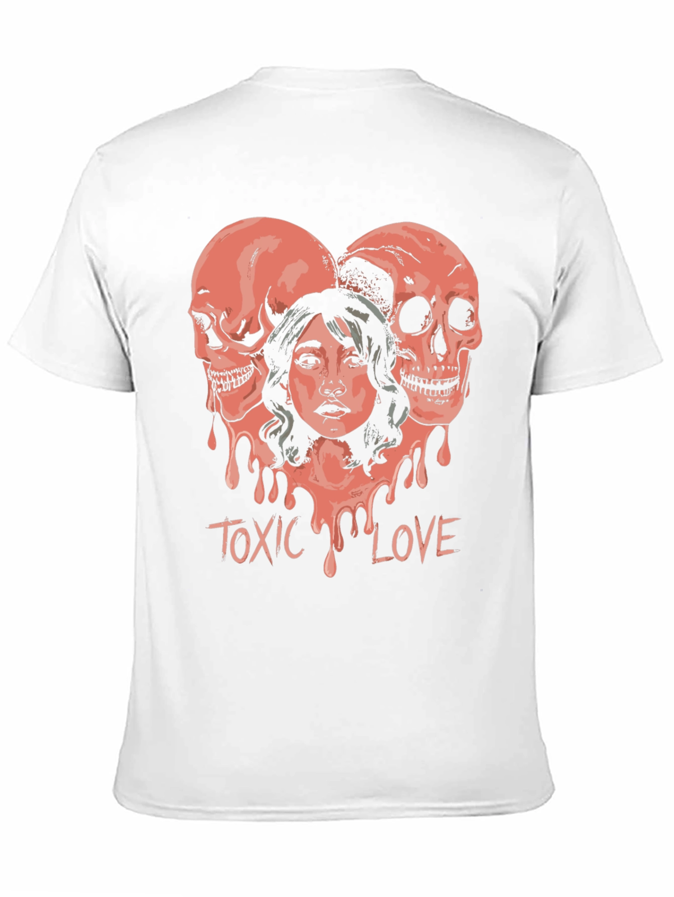 Toxic Love Graphic Tee - Skull Heart Design