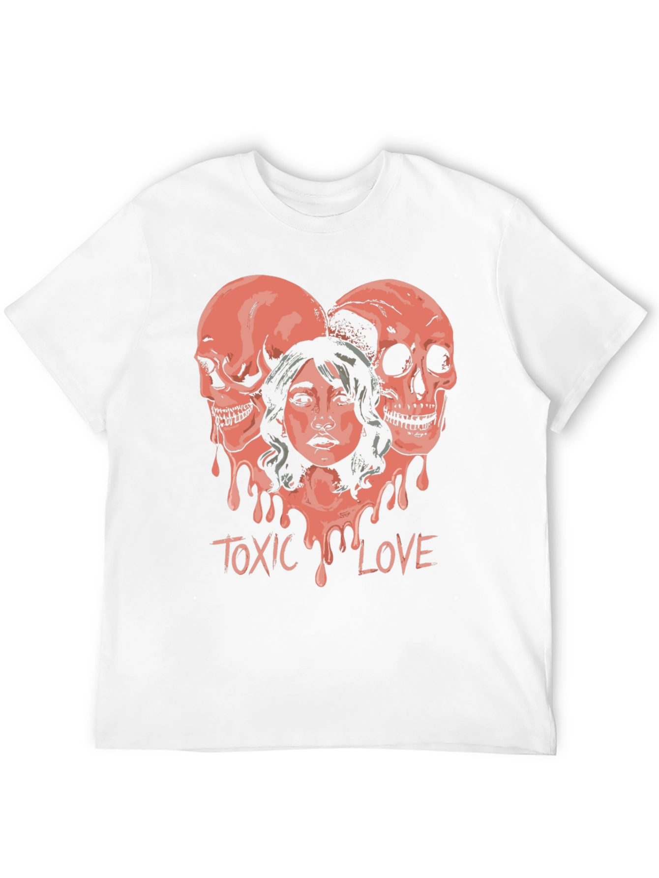Toxic Love Graphic Tee - Skull Heart Design