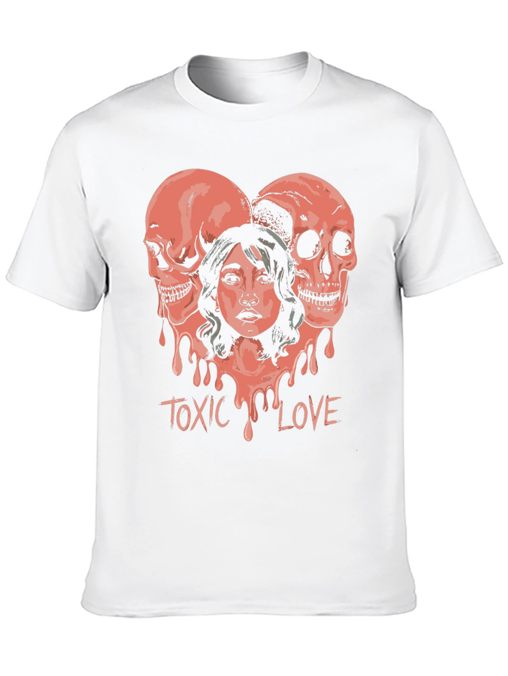 Toxic Love Graphic Tee - Skull Heart Design