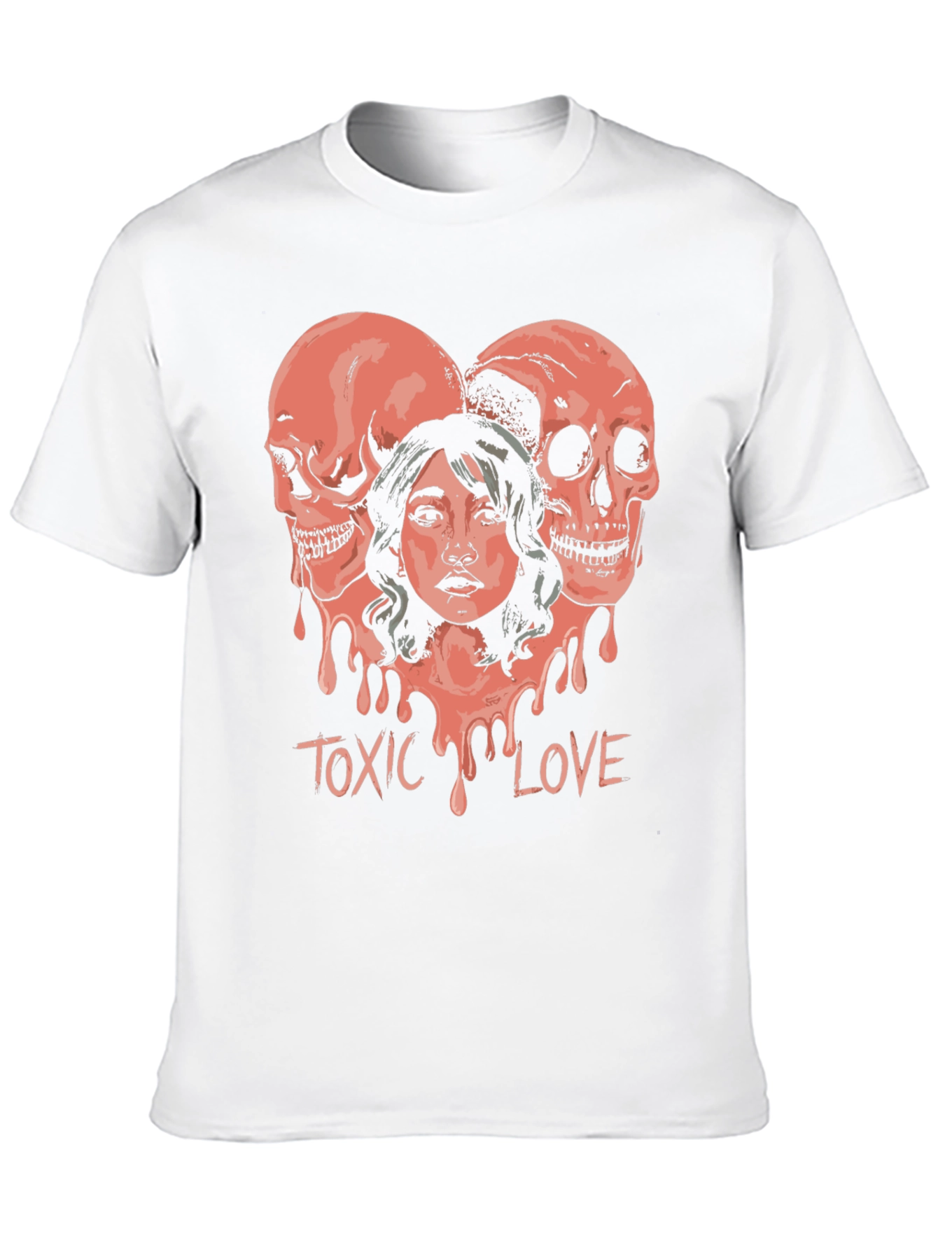 Toxic Love Graphic Tee - Skull Heart Design