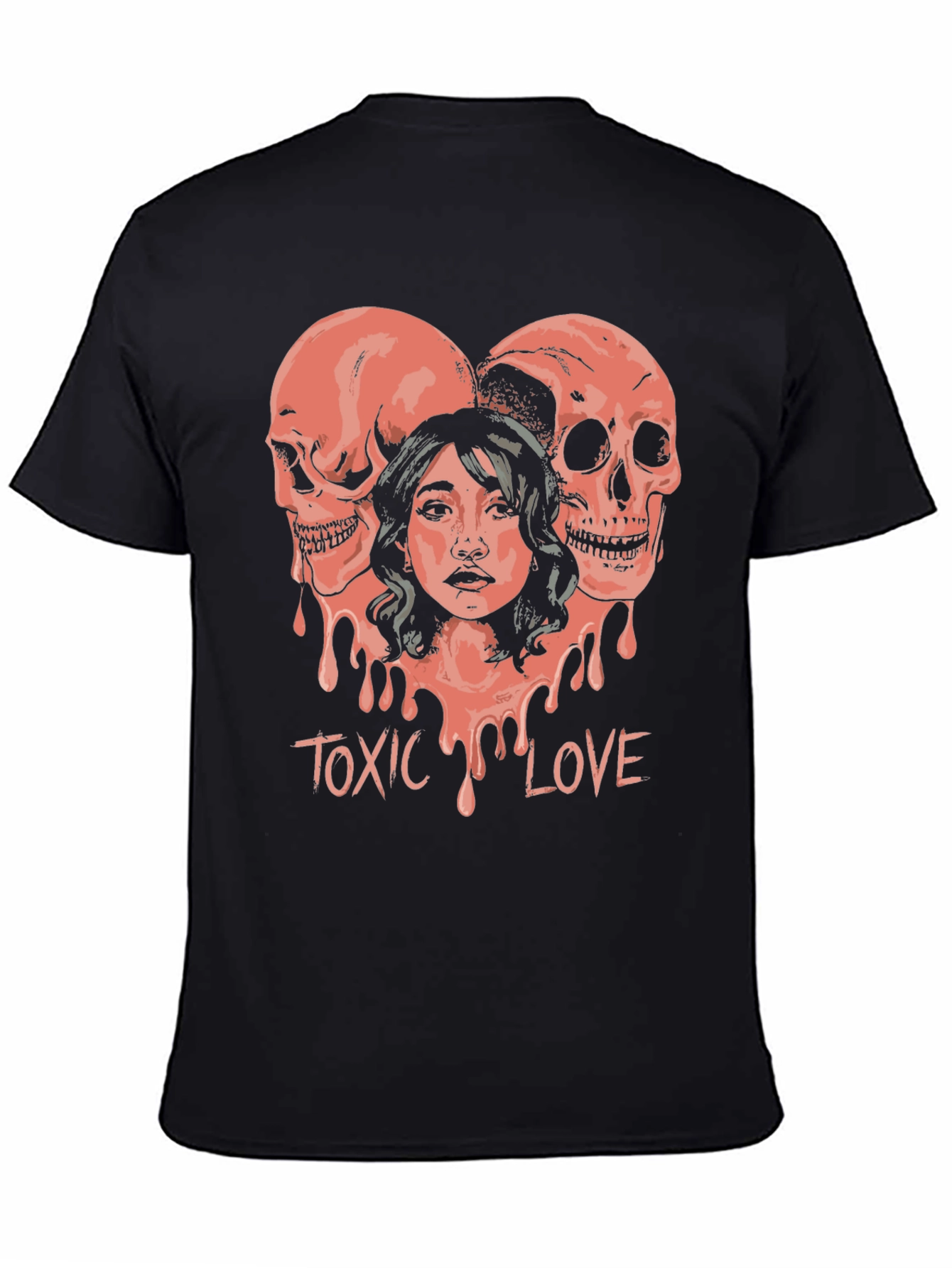 Toxic Love Graphic Tee - Skull Heart Design