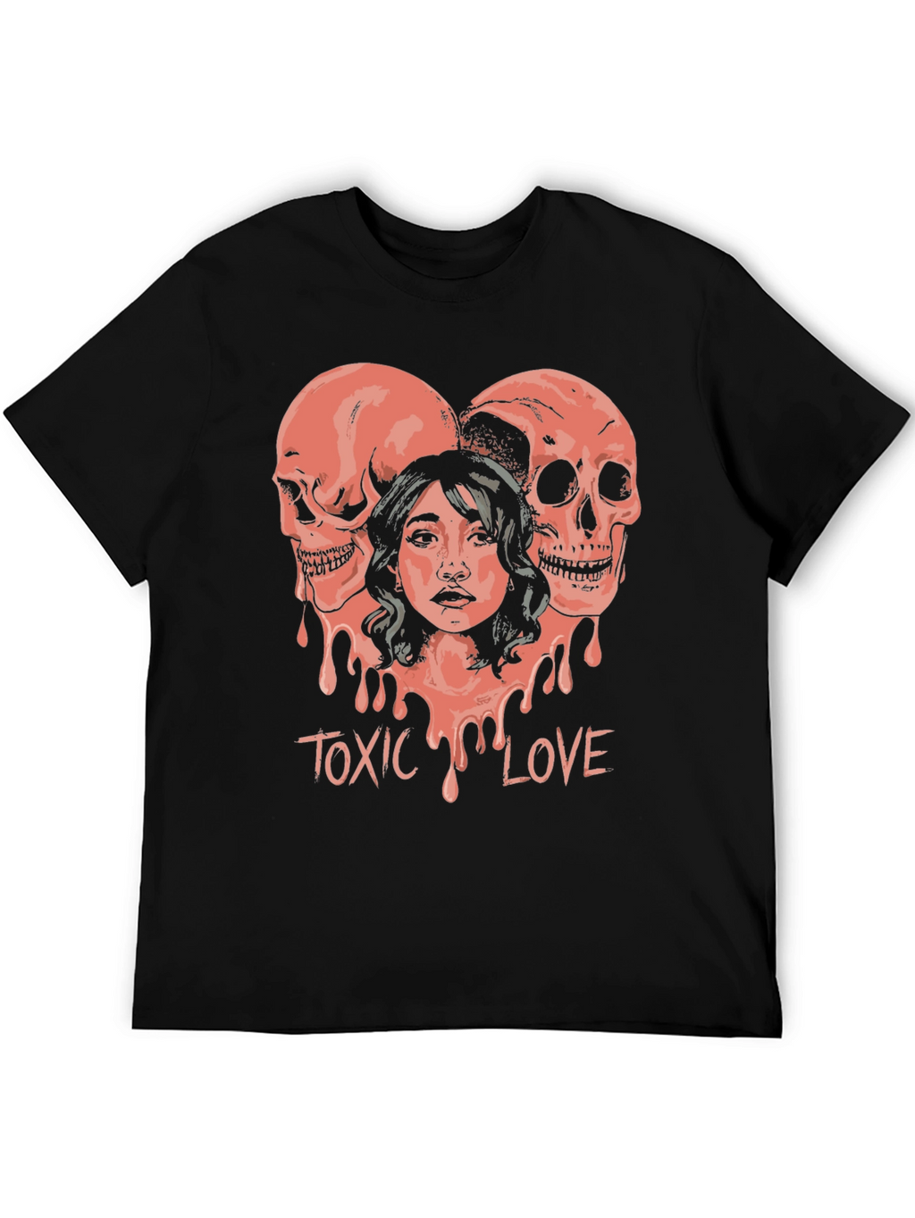 Toxic Love Graphic Tee - Skull Heart Design