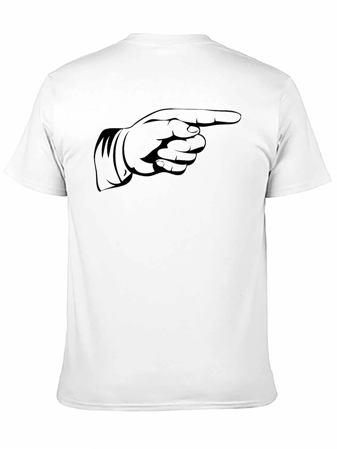 Pointing Hand Graphic Tee - Black Cotton T-Shirt