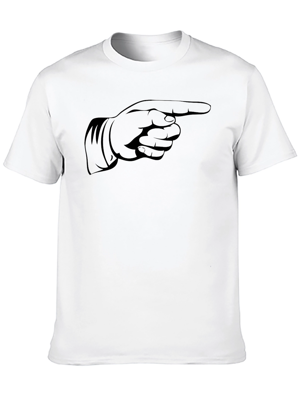 Pointing Hand Graphic Tee - Black Cotton T-Shirt