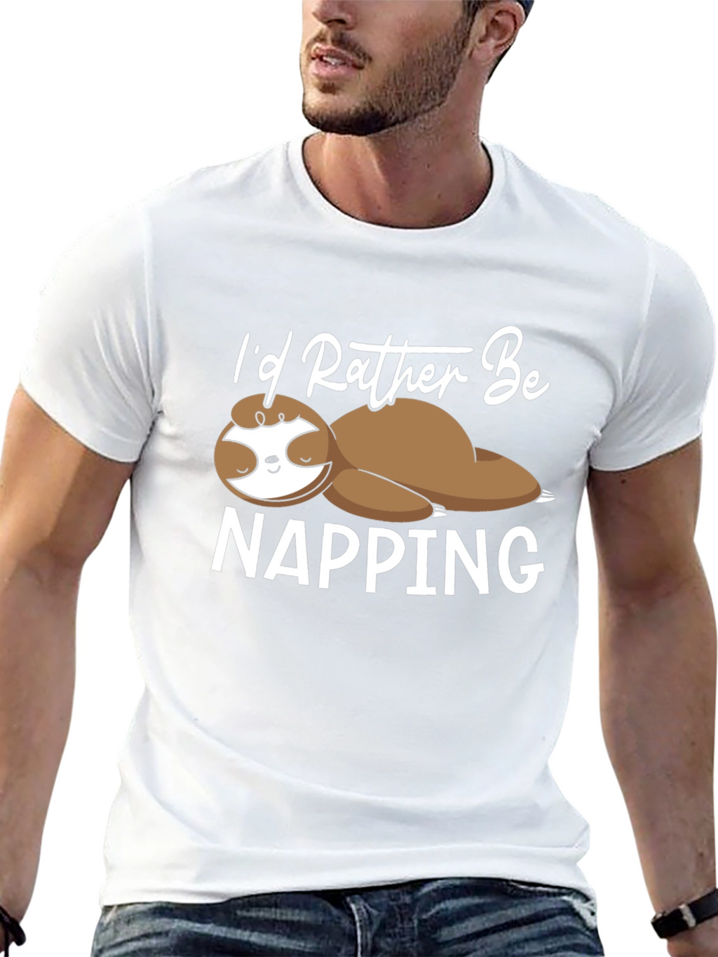 Funny Sloth Napping T-Shirt - Lazy Days Apparel