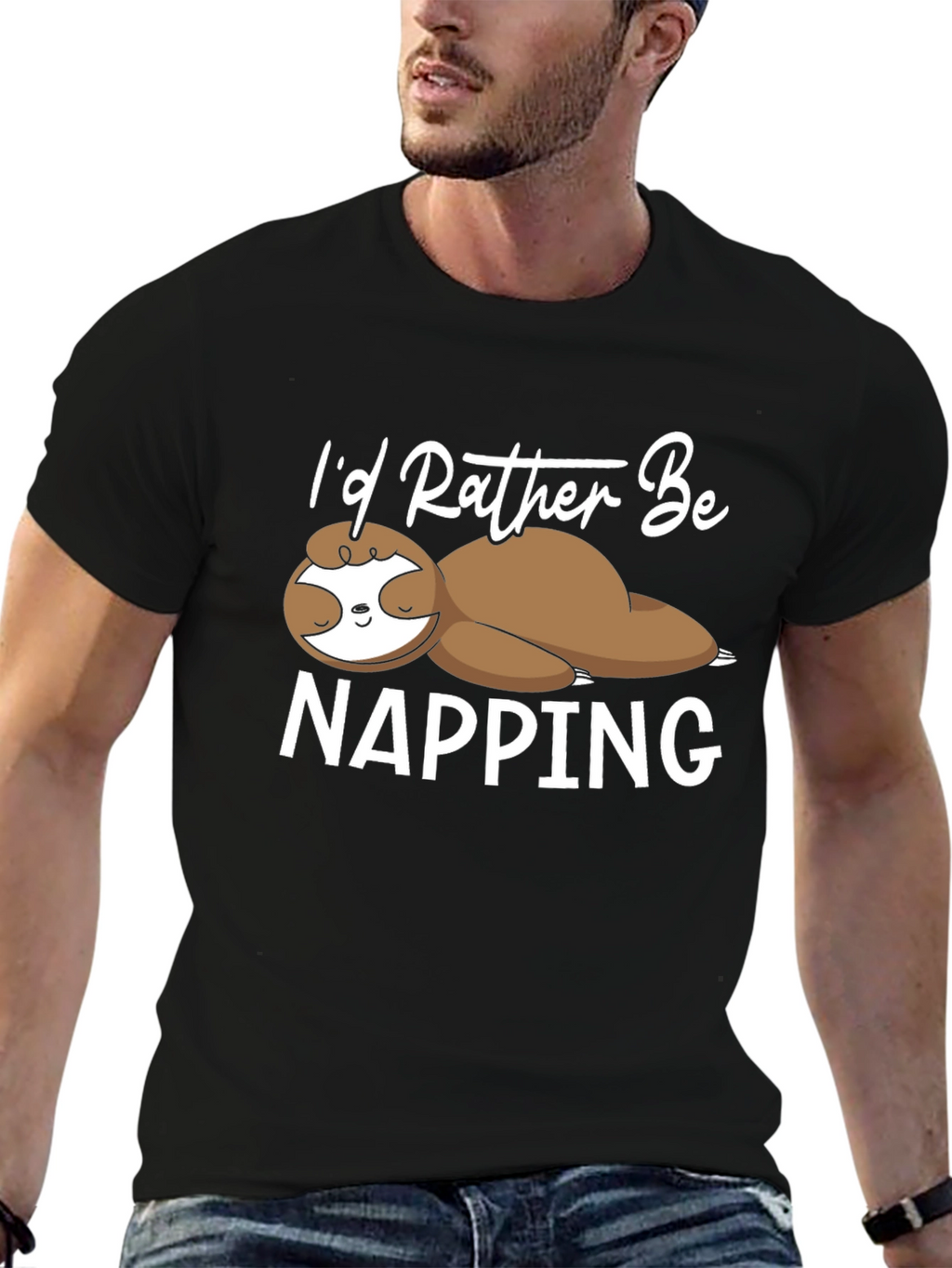 Funny Sloth Napping T-Shirt - Lazy Days Apparel