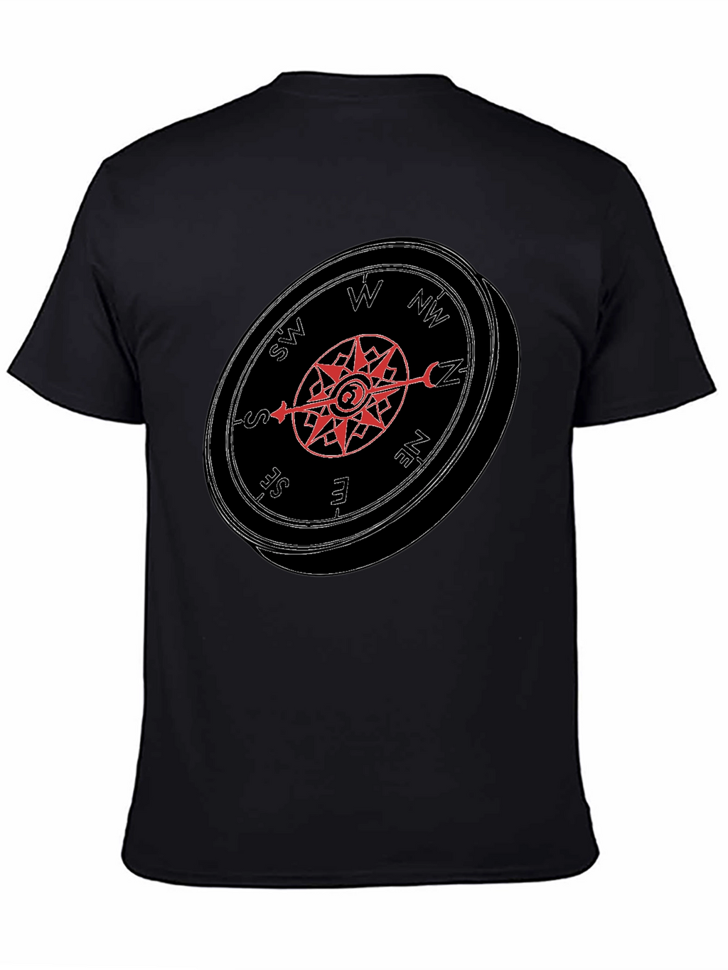 Compass Graphic Tee - Mens Black Casual T-Shirt