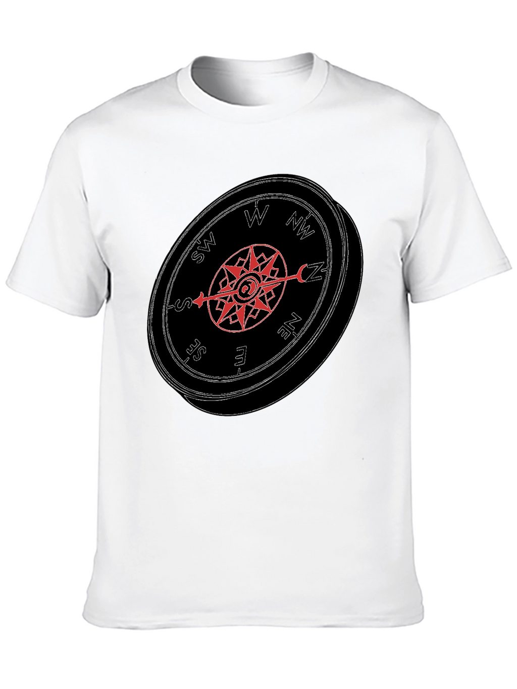 Compass Graphic Tee - Mens Black Casual T-Shirt