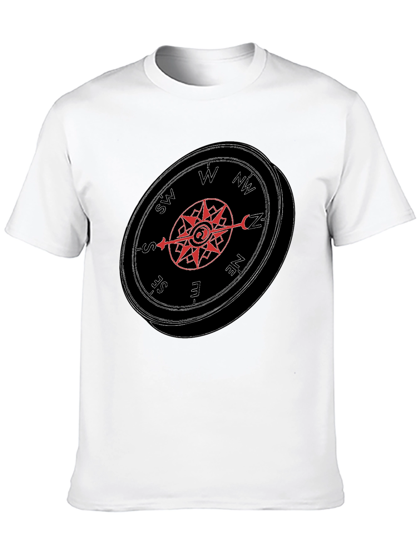 Compass Graphic Tee - Mens Black Casual T-Shirt