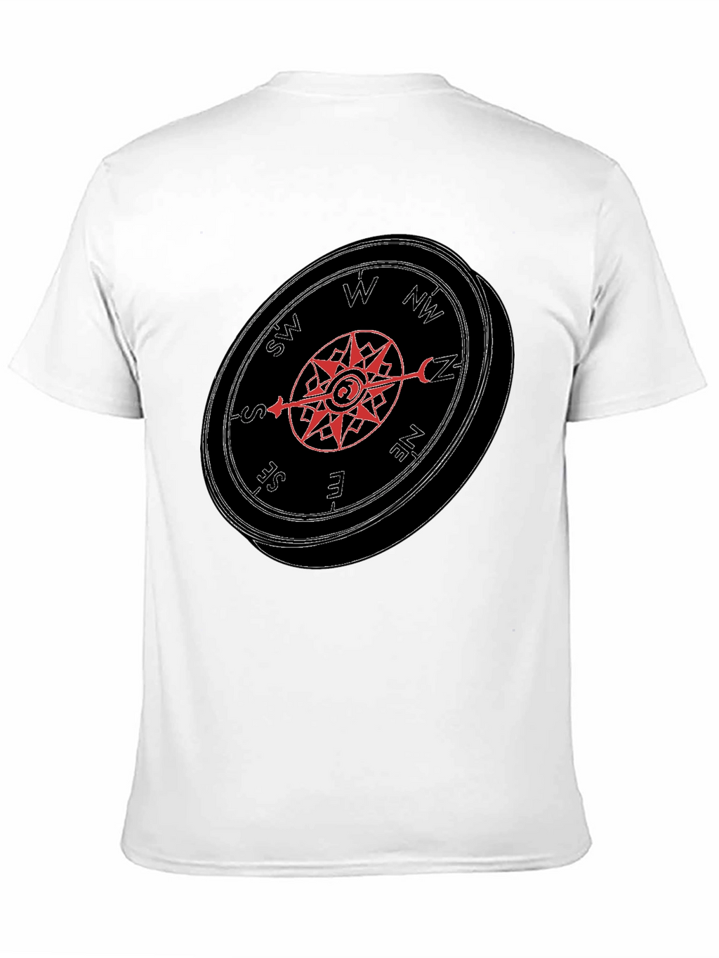 Compass Graphic Tee - Mens Black Casual T-Shirt