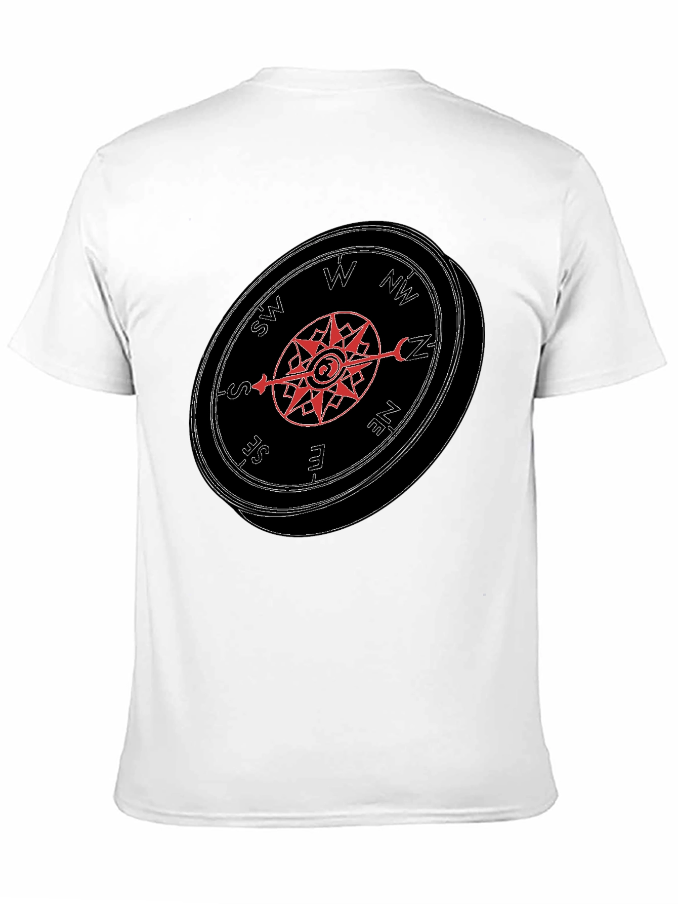 Compass Graphic Tee - Mens Black Casual T-Shirt