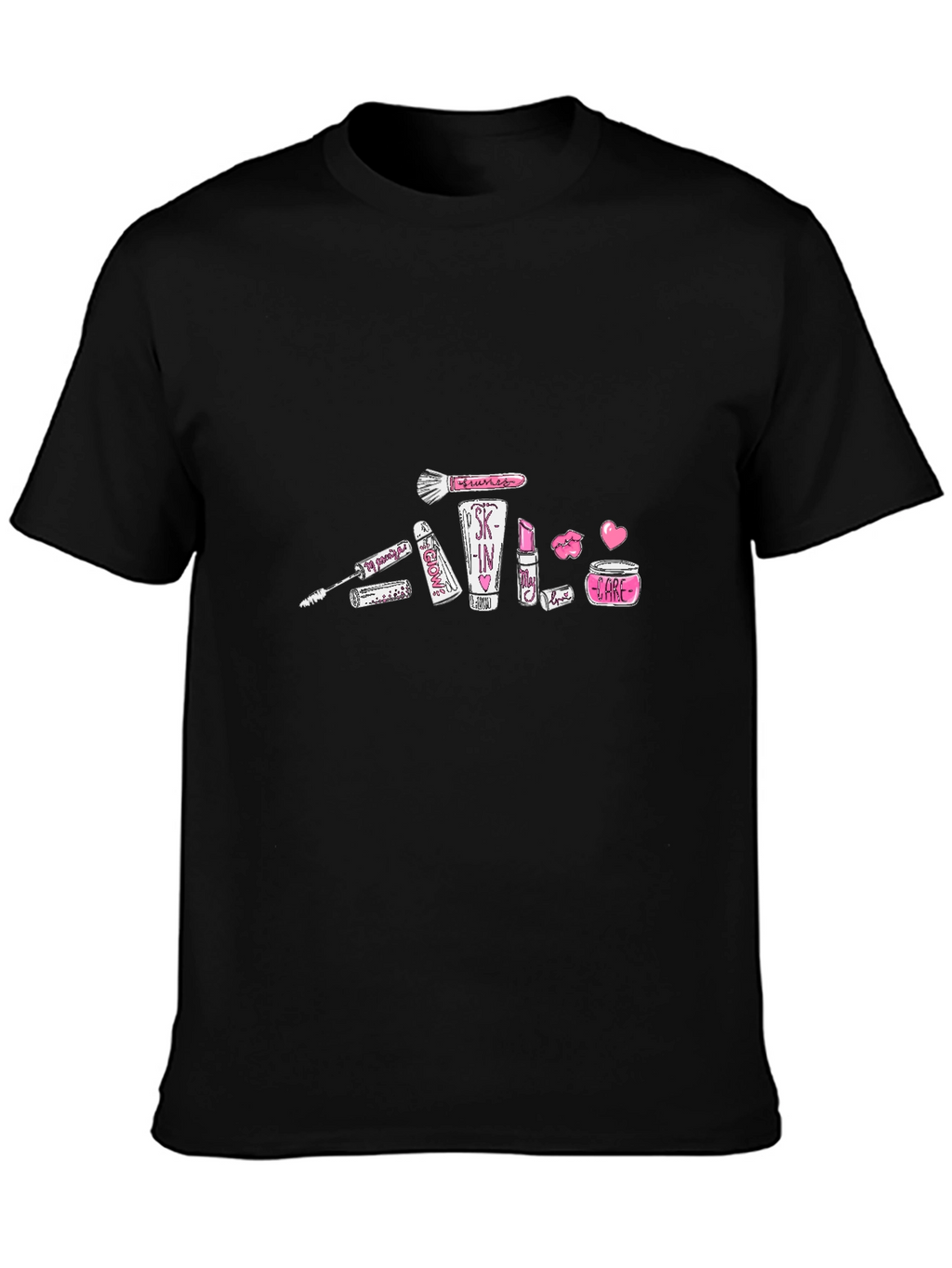 Makeup Graphic Black T-Shirt