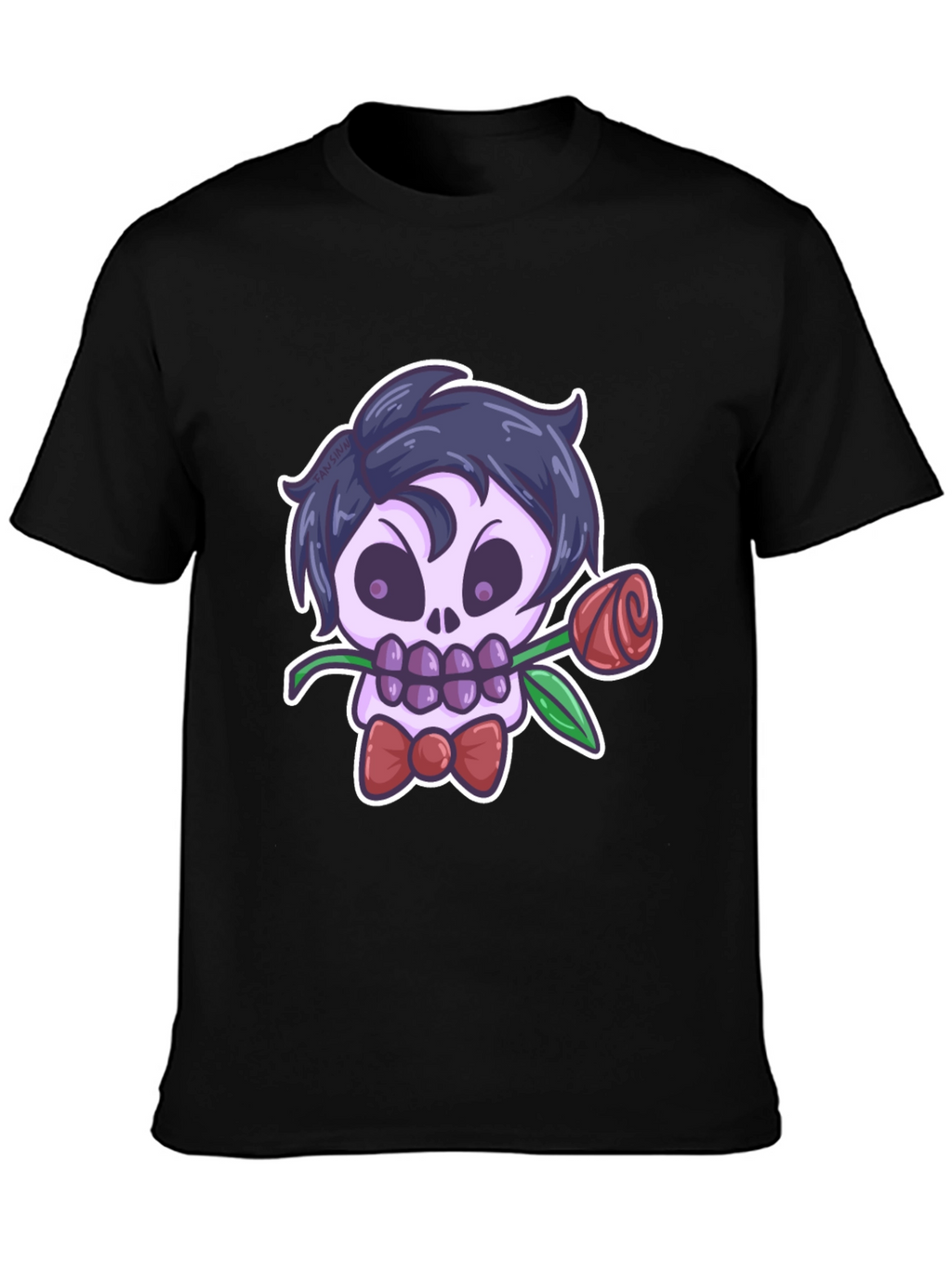 Skull Rose Graphic Tee - Mens Black T-Shirt