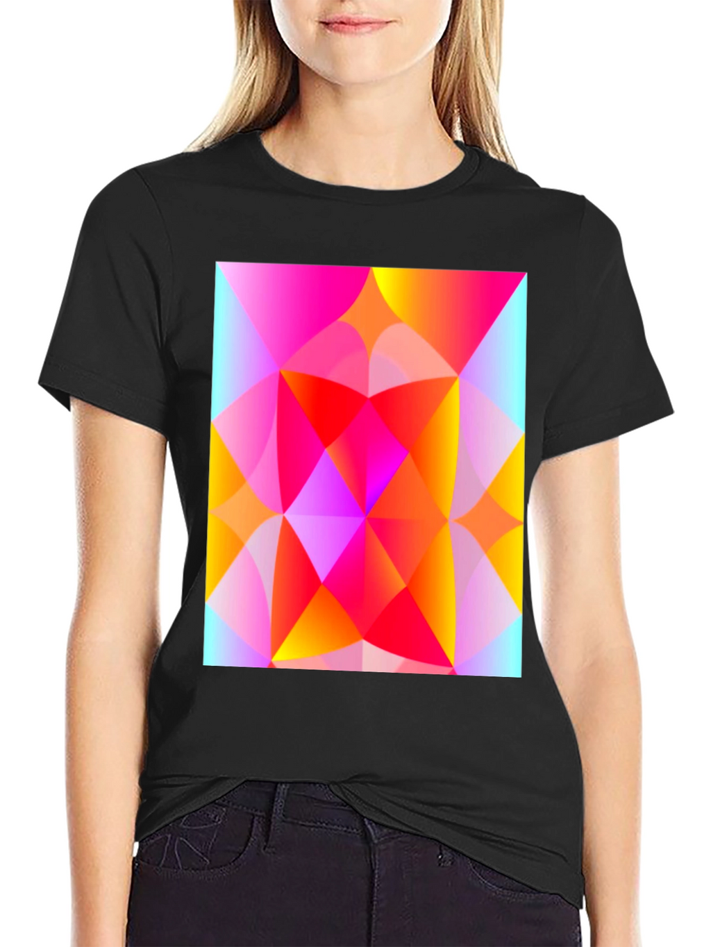 Geometric Art T-Shirt - Vibrant Triangle Design